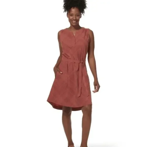 Royal Robbins Spotless Traveler Tank Dress Orange Stretch Lightweight Dress - Picture 2 of 10